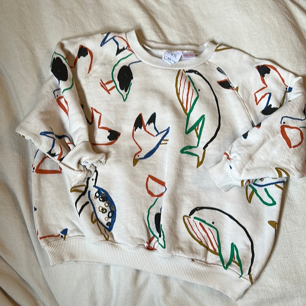ZARA, size 4-5 kids, printed sweatshirt, like new